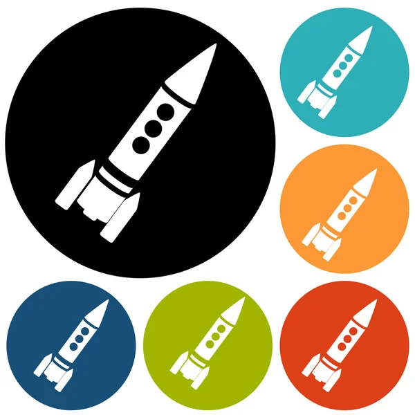 Icons of Space Rocket, flight — Stock Vector