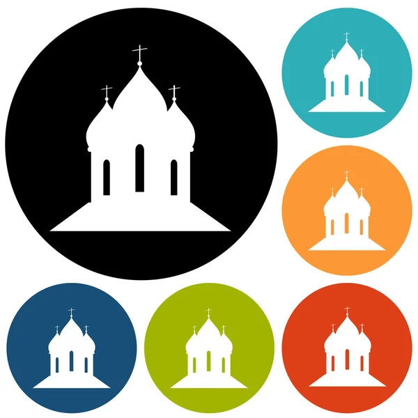 Kostel, pravoslavný, náboženství ikony — Stockový vektor