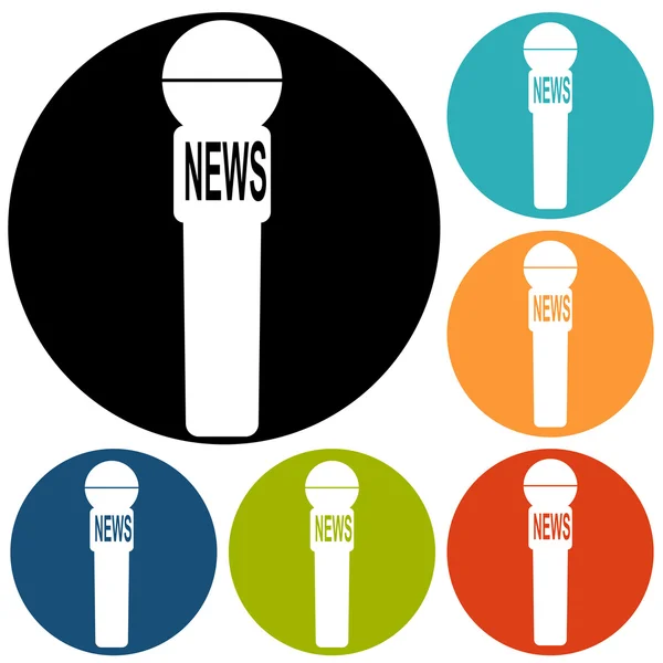 Ícones de microfone de notícias —  Vetores de Stock