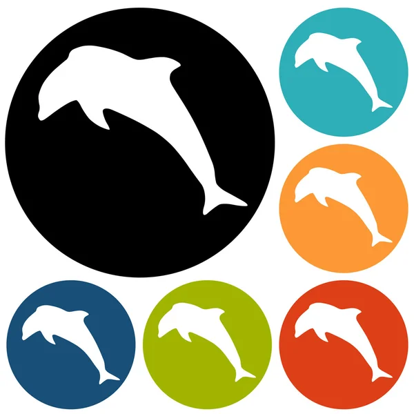 Pictogrammen van springen dolfijn — Stockvector
