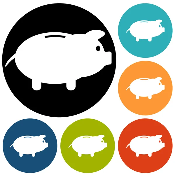 Piggybank, financial icons — стоковый вектор