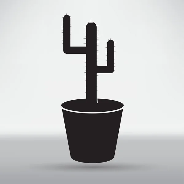 Кактус, икона растения — стоковый вектор
