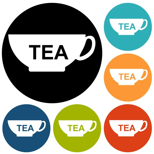 Iconos de taza, té, bebida — Vector de stock