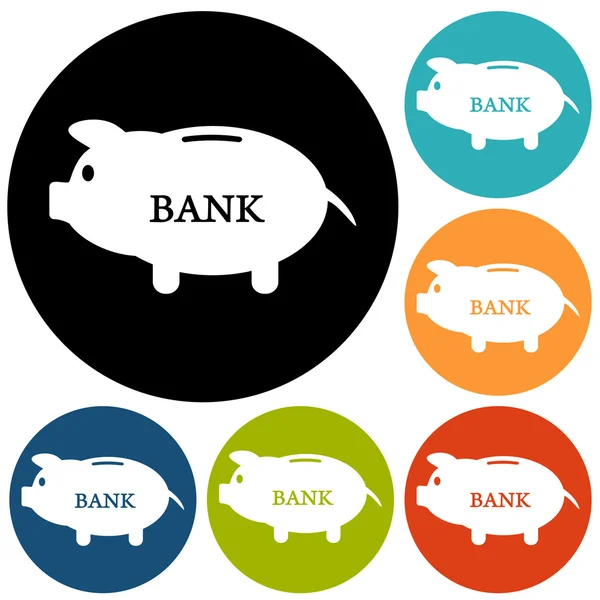 Piggybank, finance icons set — Stock Vector