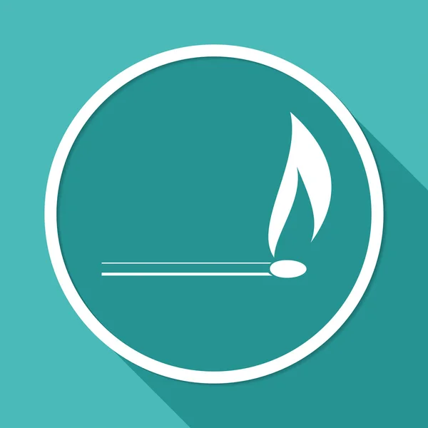 Burn, match, fire icon — Stockvektor