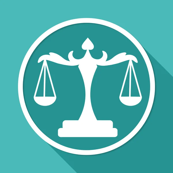 Schalen van Justitie, wet pictogram — Stockvector