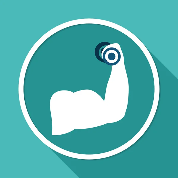 Biceps, cvičení, sportovní ikona — Stockový vektor