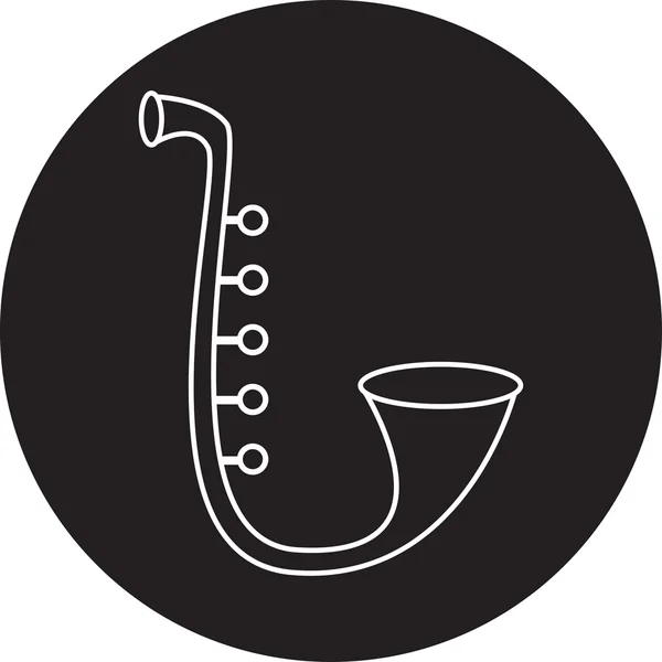 Саксофон, икона музыкальных инструментов — стоковый вектор