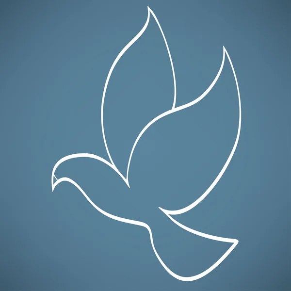 Gołębica pokoju, ikona ptak — Wektor stockowy