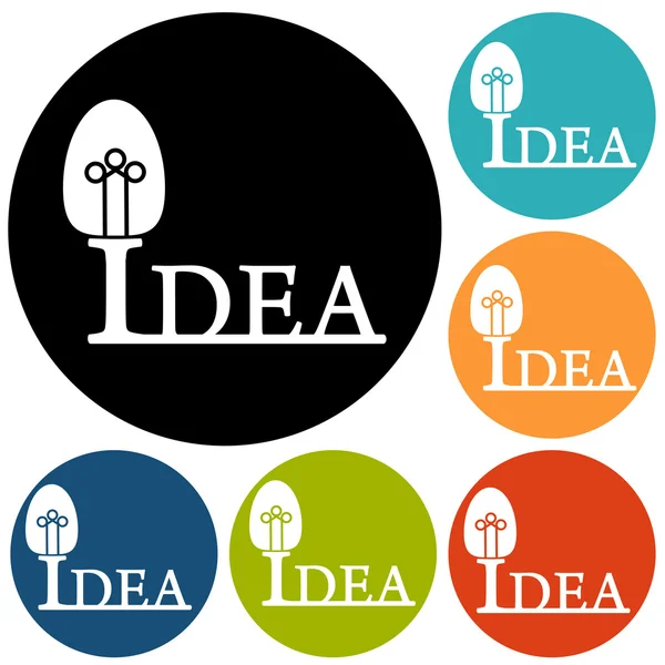 Icone di lampadina, idea — Vettoriale Stock