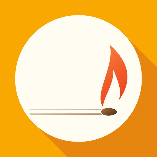 Burn, match, fire icon — Stockvektor