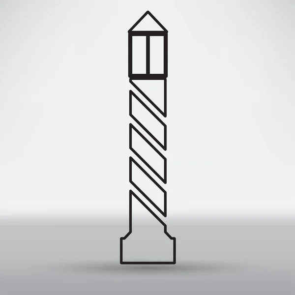 Vuurtoren, zee reizen pictogram — Stockvector