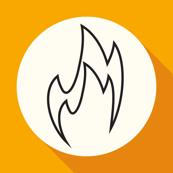 Vuur, vlam pictogram — Stockvector