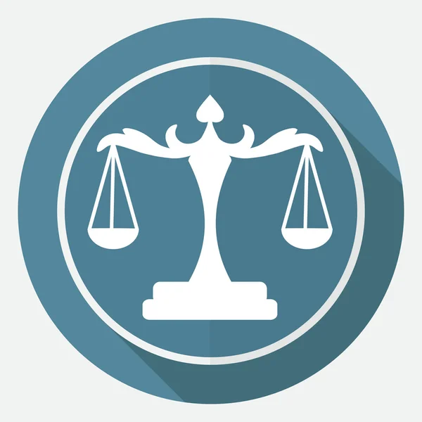 Schalen van Justitie, wet pictogram — Stockvector