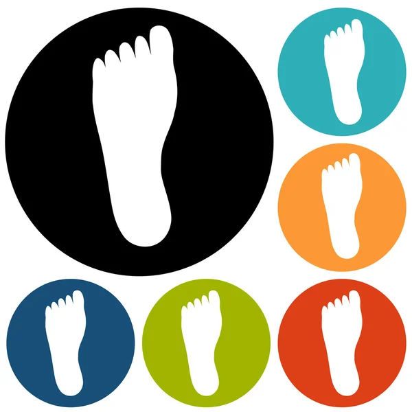 Footprint, foot icons set — Stock Vector
