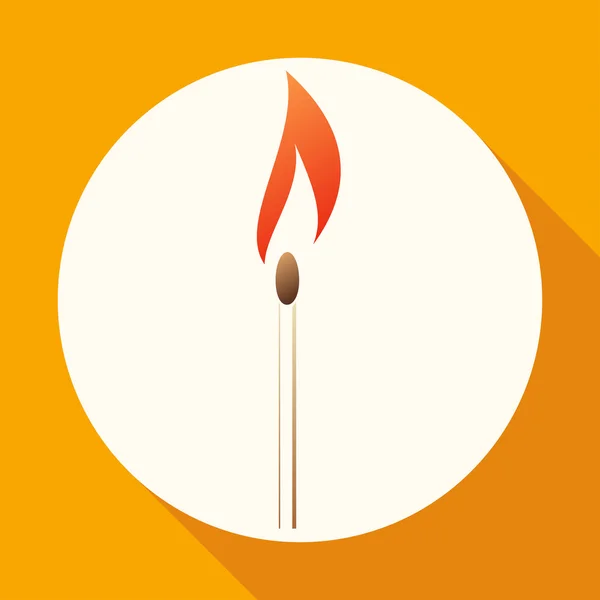 Burn, match, fire icon — Stockvektor