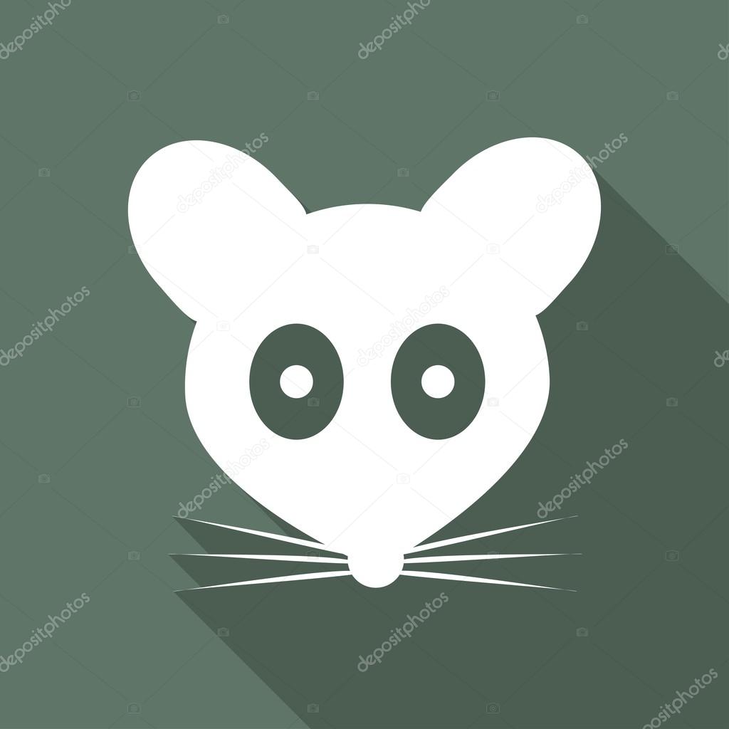 Mouse, animal, rat icon. vector illustration on green background