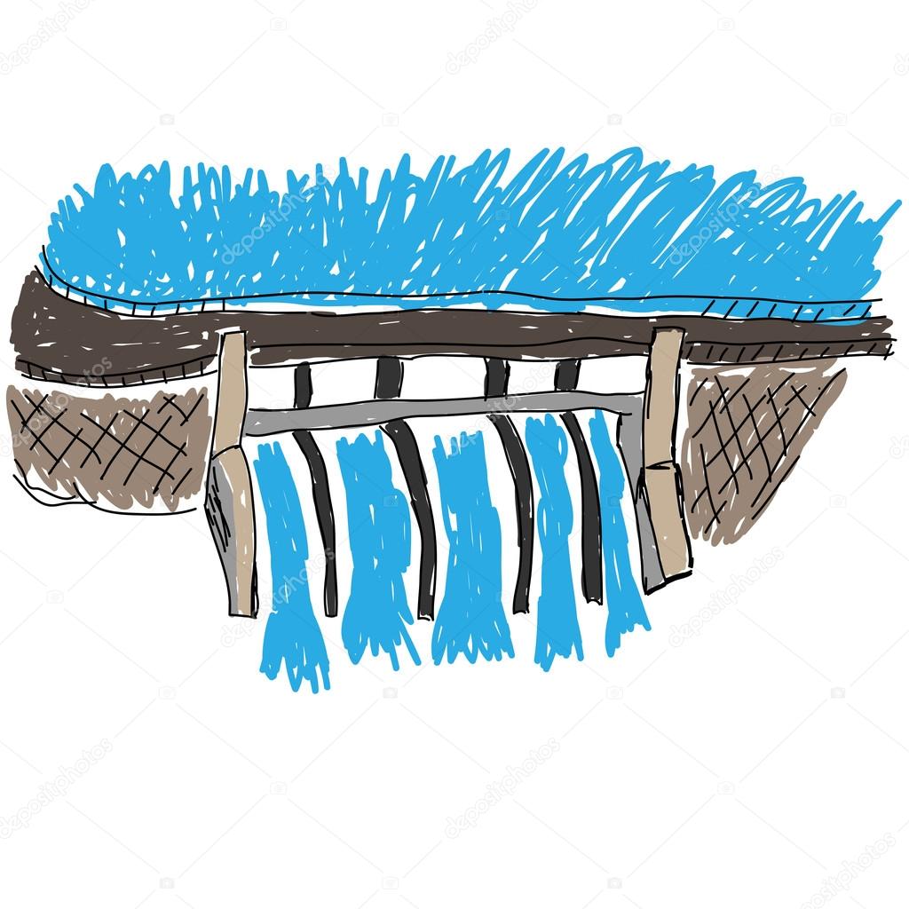 Cartoon dam Cartoon Water Dam — Stock Vector © slasny1988 84812238