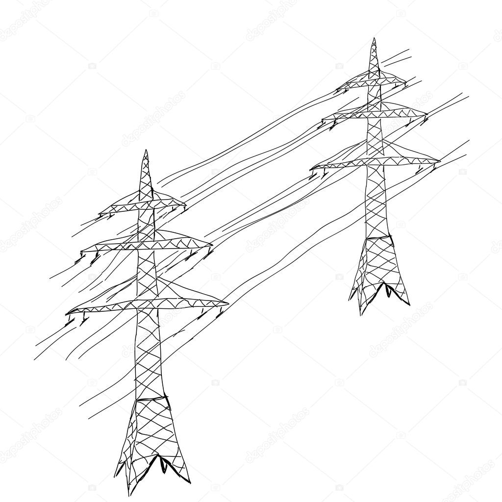 Power transmission tower icon