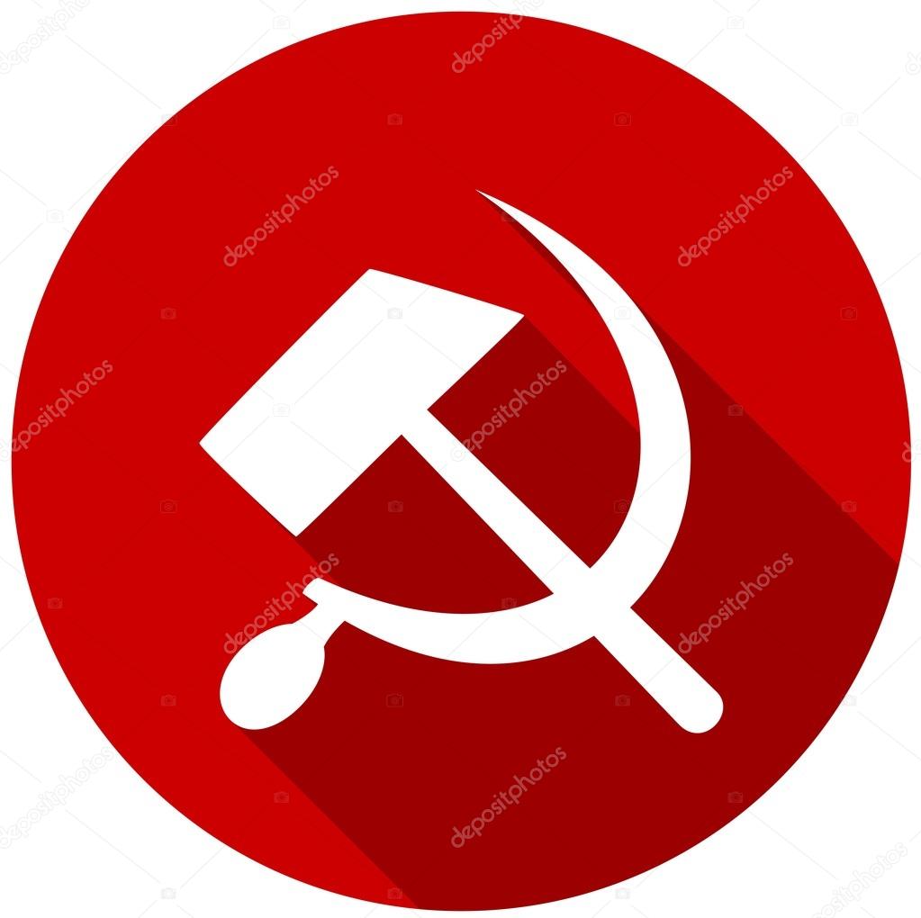 Icon of socialist symbol, sickle, hammer