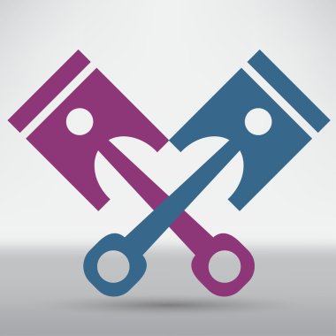 Pistonlar, motor, araba simgesi