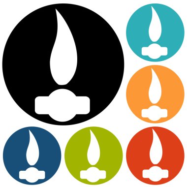 Gaz alev, yangın Icons set