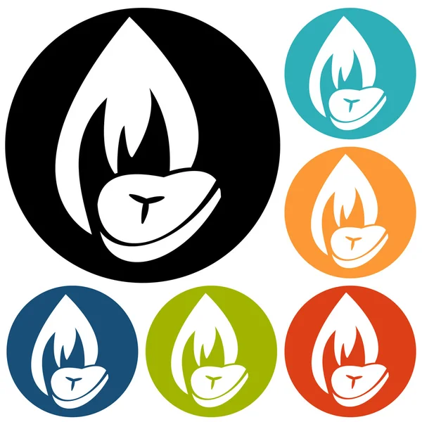 Alerte incendie, icônes d'avertissement — Image vectorielle