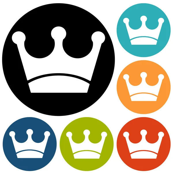 Crown, simgelerin Kral, royal — Stok Vektör