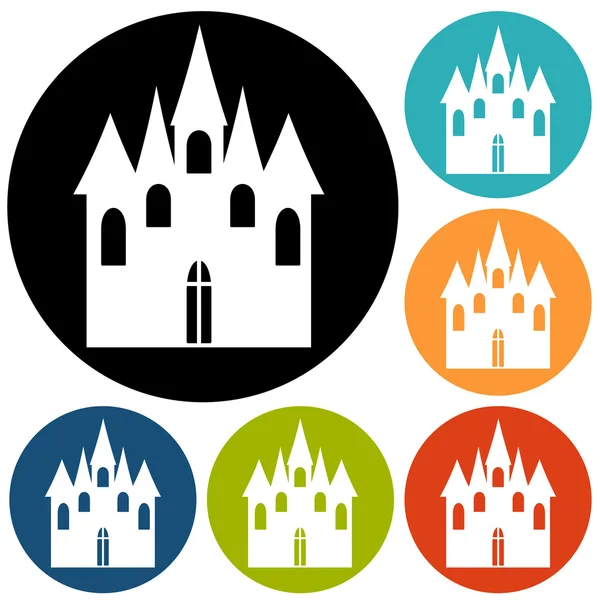 Icons of castle, fortress — Stock Vector