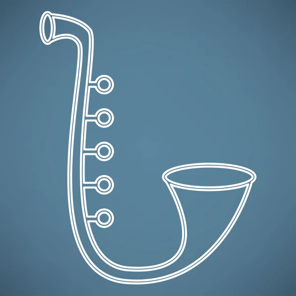Saxophon, Musikinstrument-Ikone — Stockvektor