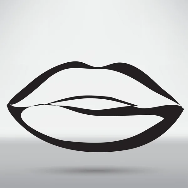 Kus, lippen pictogram — Stockvector