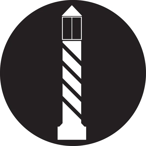 Vuurtoren, zee reizen pictogram — Stockvector