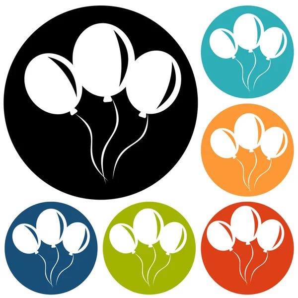 Globos, vacaciones, iconos de celebración — Vector de stock