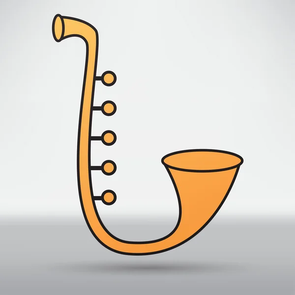 Szaxofon, zenei eszköz ikon — Stock Vector