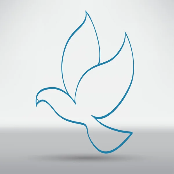 Dove of peace, bird icon — Stock Vector