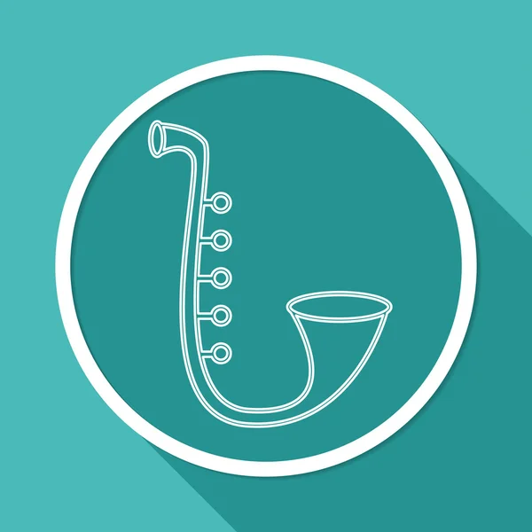 Saxophone, music instrument icon — Stock Vector