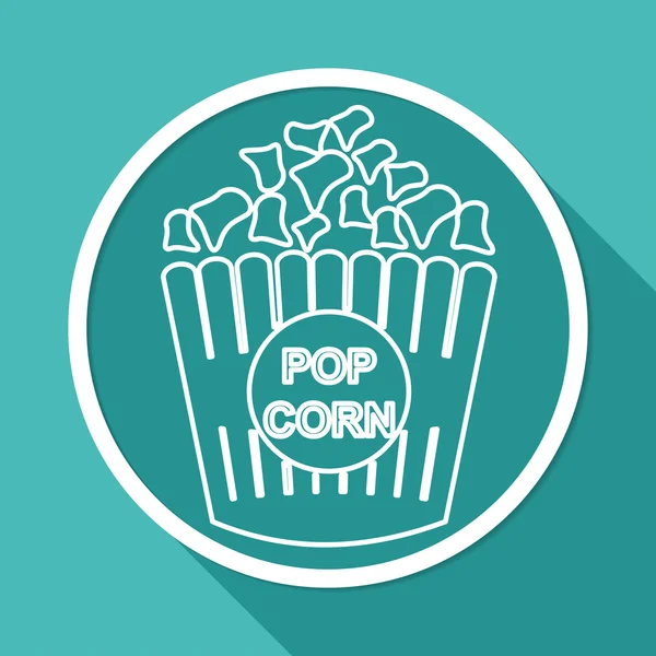 Palomitas de maíz, icono de bocadillo — Vector de stock