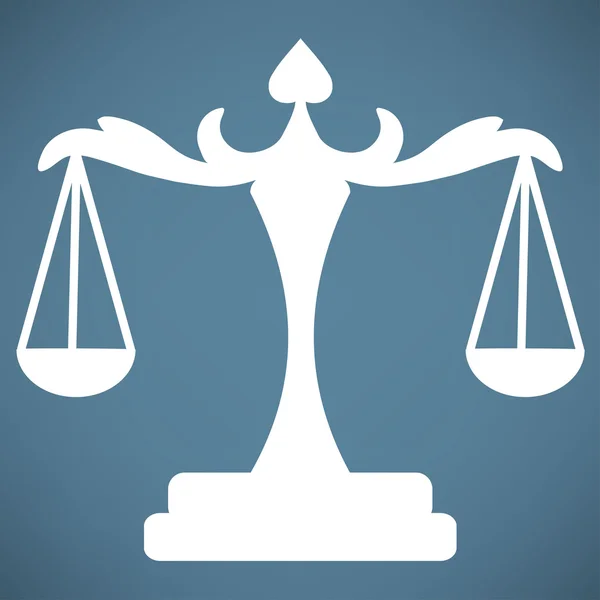 Schalen van Justitie, wet pictogram — Stockvector