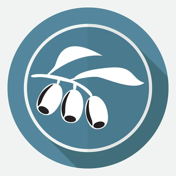 Olive branch, voedsel pictogram — Stockvector
