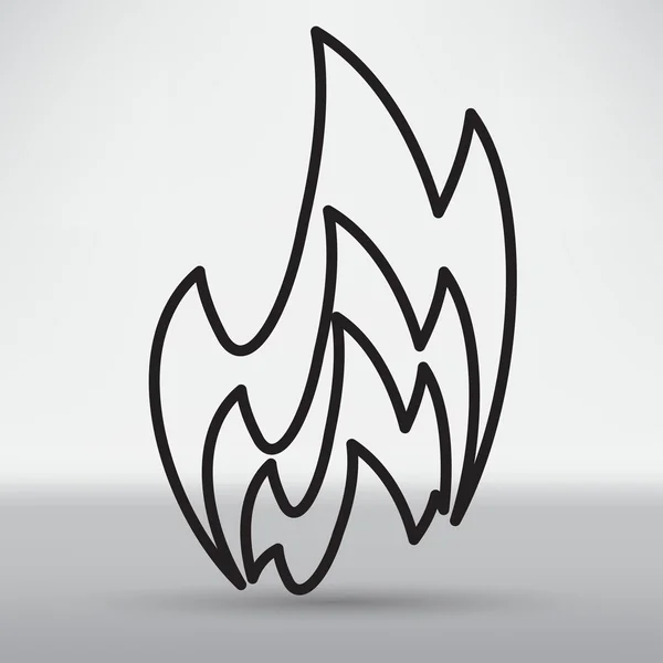 Eld, flamma ikonen — Stock vektor