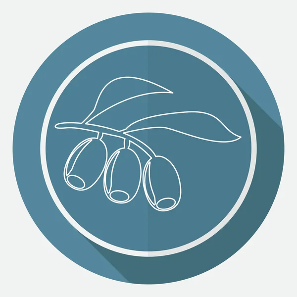 橄榄枝，食物图标 — 图库矢量图片