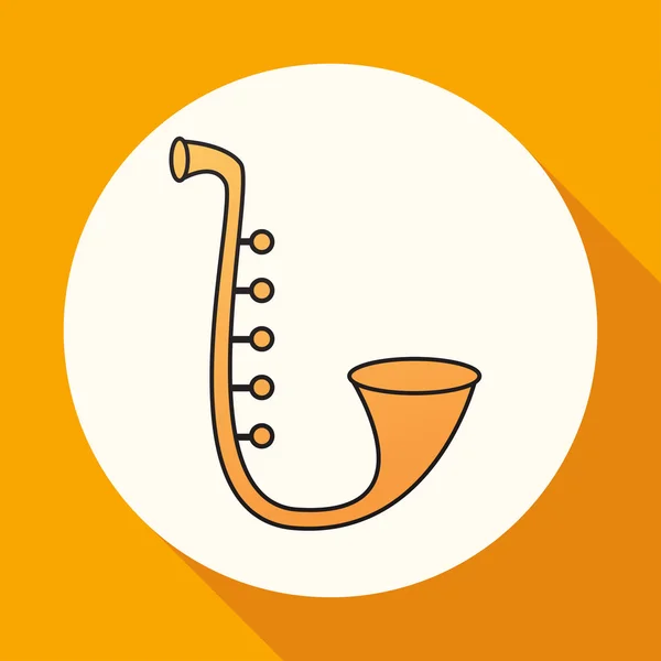 Саксофон, икона музыкальных инструментов — стоковый вектор