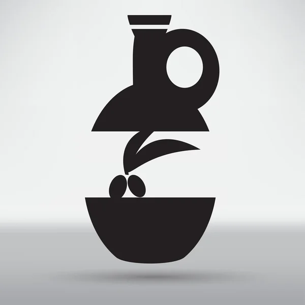 Icono de botella de aceite de oliva — Vector de stock