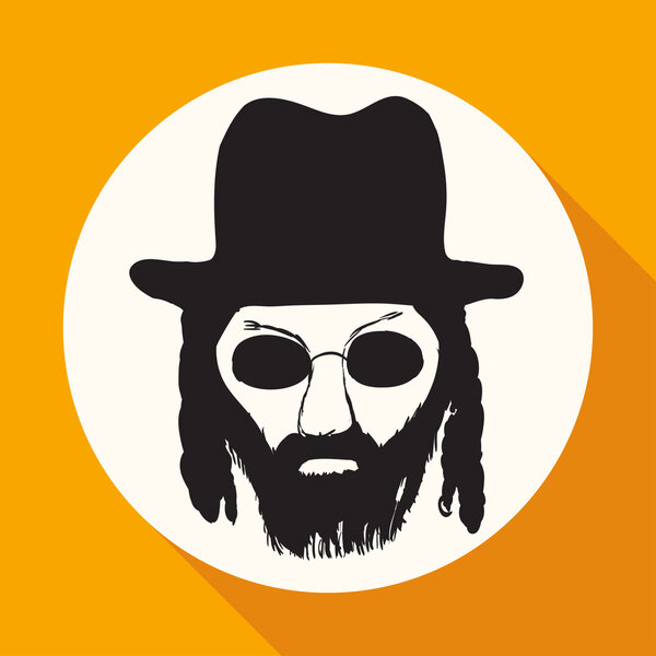 Orthodox jew, man in hat icon