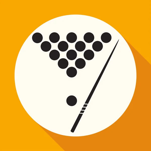 Jogo de bilhar, ícone de snooker . — Vetor de Stock