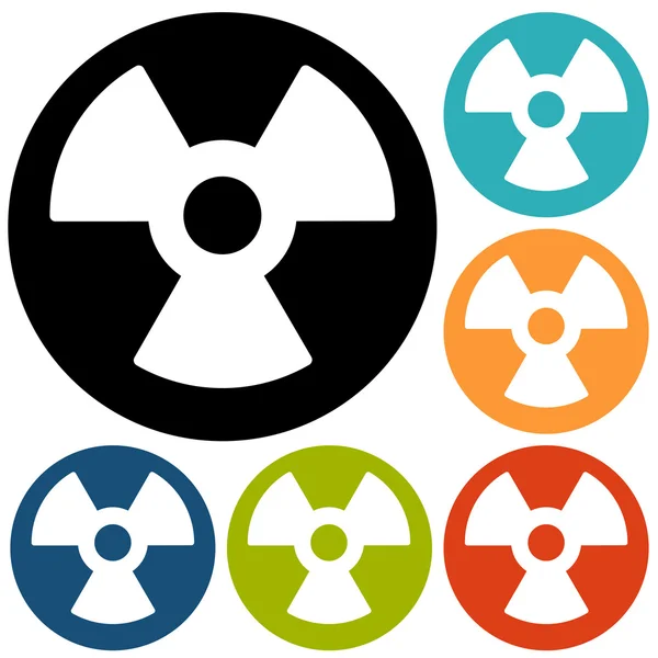 Символ радиации, значки опасности — стоковый вектор