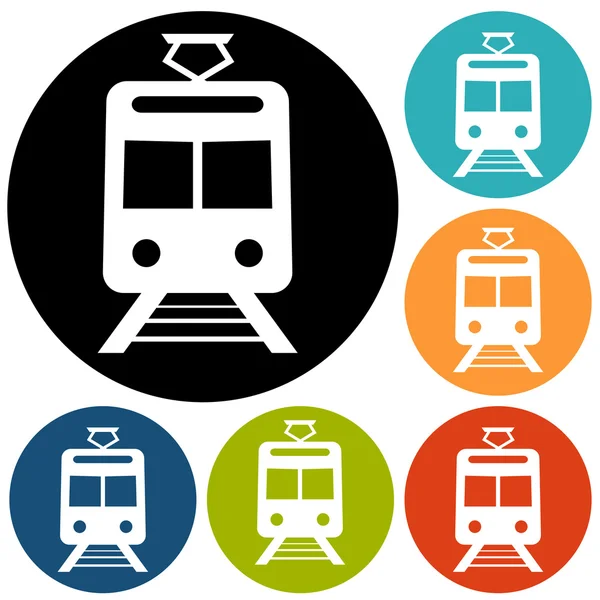 Iconos de Tren, transporte — Vector de stock