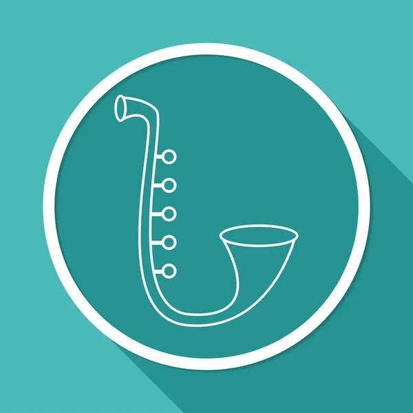 Saxophone, music instrument icon — Stock Vector