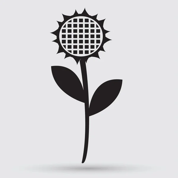 Slunečnice, rostlinné ikonu — Stockový vektor