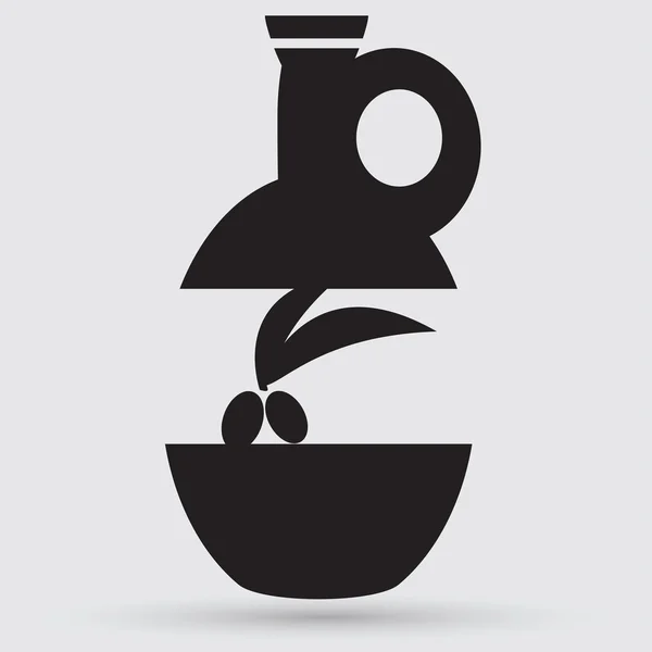 Olive oil bottle icon — Stock Vector